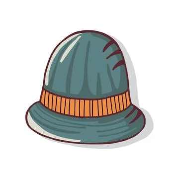 Vector illustration of cute hat in cartoon style. Soft color, autumn clothe.. Stock Illustration