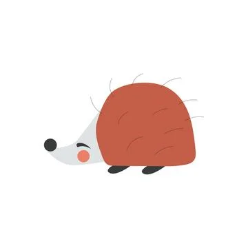 Vector illustration of a cute hedgehog isolated on a white background. Stock Illustration