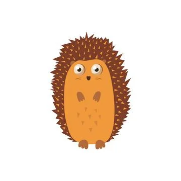 Vector illustration of cute hedgehog isolated on white background Stock Illustration