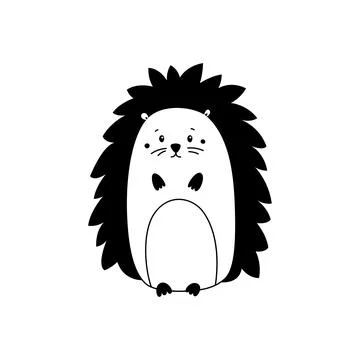Vector illustration of a cute hedgehog isolated on white background Stock Illustration