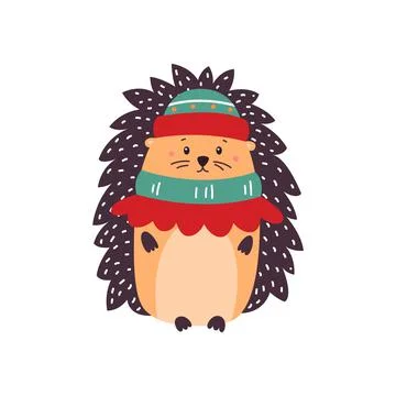 Vector illustration of a cute hedgehog isolated on white background Stock Illustration