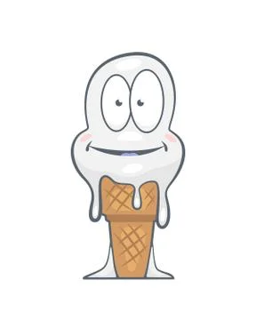 Vector illustration of cute ice cream on white background. Stock Illustration