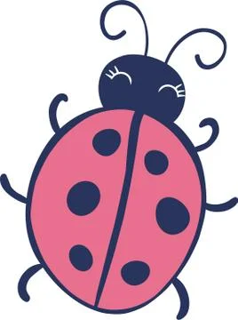 Vector illustration of cute ladybug Illustrazione stock