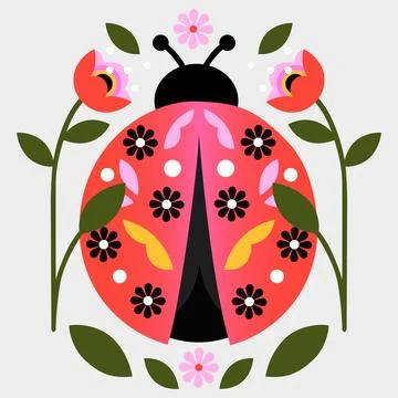 Vector Illustration of Cute Ladybug Stock Illustration
