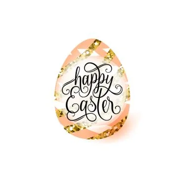 Vector illustration of cute luxury happy easter greeting concept Stock Illustration