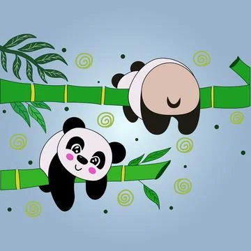 Vector Illustration of Cute Panda Illustrazione stock
