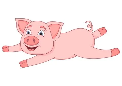 Vector illustration of cute pig Stock Illustration