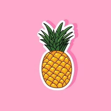 Vector Illustration of cute Pineapple Fruit Cartoon Design Stock Illustration