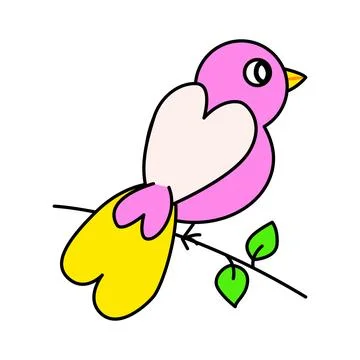 Vector Illustration of Cute pink bird Stock Illustration