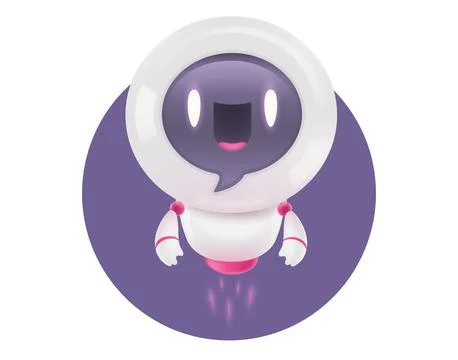 Vector illustration of cute robot. Vector icon for chatbot in realistic sty.. Illustration