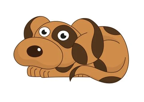 Vector illustration of cute sad funny doggy 스톡 일러스트