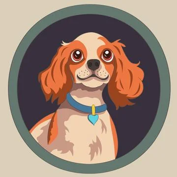 Vector illustration of a cute spaniel dog Stockillustratie