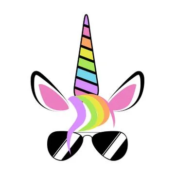Vector illustration of cute unicorn face Stock Illustration