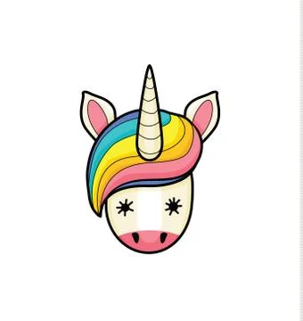 Vector illustration of cute unicorn face Stock Illustration