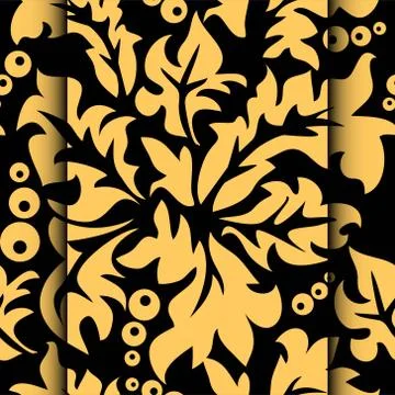 Vector illustration of Damascus style seamless pattern Stock Illustration