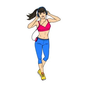 Vector illustration of a dancing athletic girl Stock Illustration
