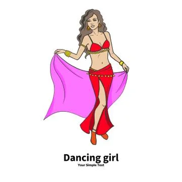 Vector illustration of a dancing girl Stock Illustration
