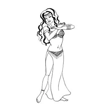 Vector illustration of a dancing girl Stock Illustration
