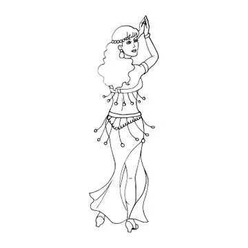 Vector illustration of a dancing girl Stock Illustration