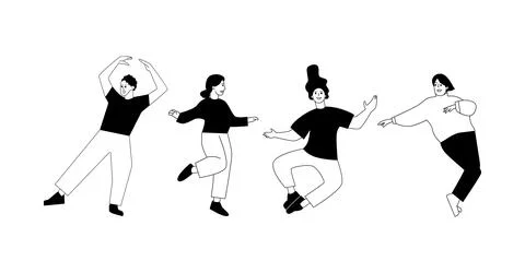 Vector illustration of dancing people Stock Illustration