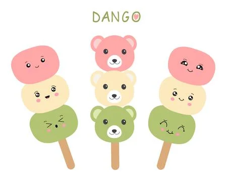 Vector Illustration Dango Colorful Style Stock Illustration