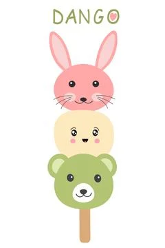 Vector Illustration Dango Colorful Style Stock Illustration