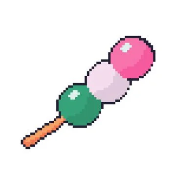 Vector Illustration of Dango food with Pixel Art Design Stock Illustration