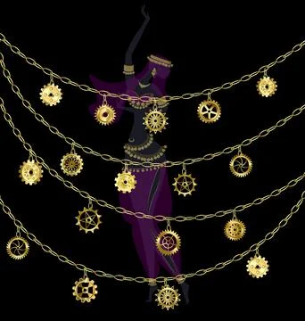 Vector illustration dark background with abstract dance ding-dong Stock Illustration