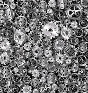 Vector illustration dark background with iron gears Stock Illustration