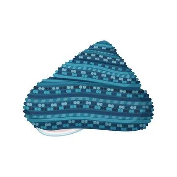 Vector Illustration of a Dark Blue Textured Seashell Stock Illustration
