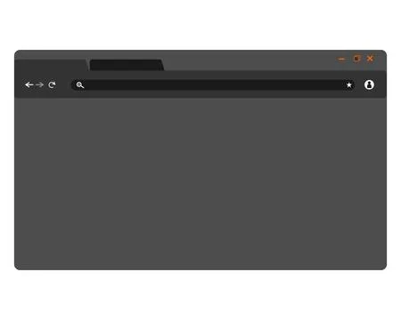 Vector illustration of a dark mode browser window Illustrazione stock