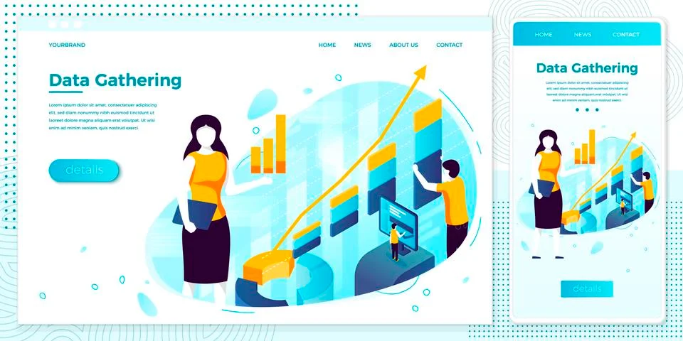 Vector illustration - data gathering service, showing profit infographic Stock Illustration