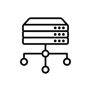 Vector illustration of data server icon design. Outline style. Illustrazione stock