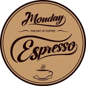 Vector illustration for The Day of Coffee with hand lettering. Suitable for g Stock Illustration