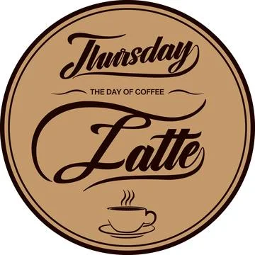 Vector illustration for The Day of Coffee with hand lettering. Suitable for g Stock Illustration