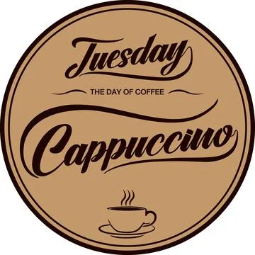 Vector illustration for The Day of Coffee with hand lettering. Suitable for g Stock Illustration