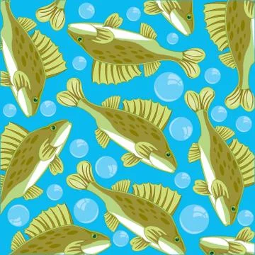 Vector illustration of the decorative pattern of fish ruff Stock Illustration
