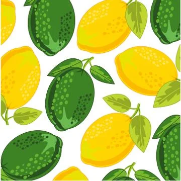 Vector illustration of the decorative pattern fruit lemon and lime Stock Illustration