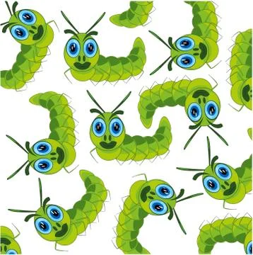 Vector illustration of the decorative pattern of the maggot of the caterpilla Stock Illustration