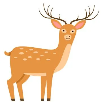 Vector illustration of a deer in a flat style Illustrazione stock