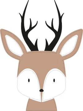 Vector illustration of deer with horns Stock Illustration