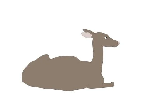 Vector illustration of a deer that lies, drawing color vector Stock Illustration