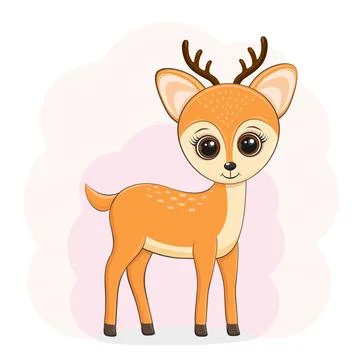 Vector illustration of a deer on a white background. isolated. Stock Illustration