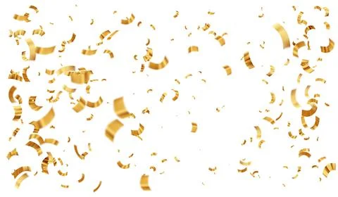 Vector illustration defocused gold confetti isolated on a transparent background Stock Illustration