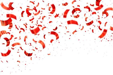 Vector illustration defocused red gold confetti isolated on a transparent Stock Illustration