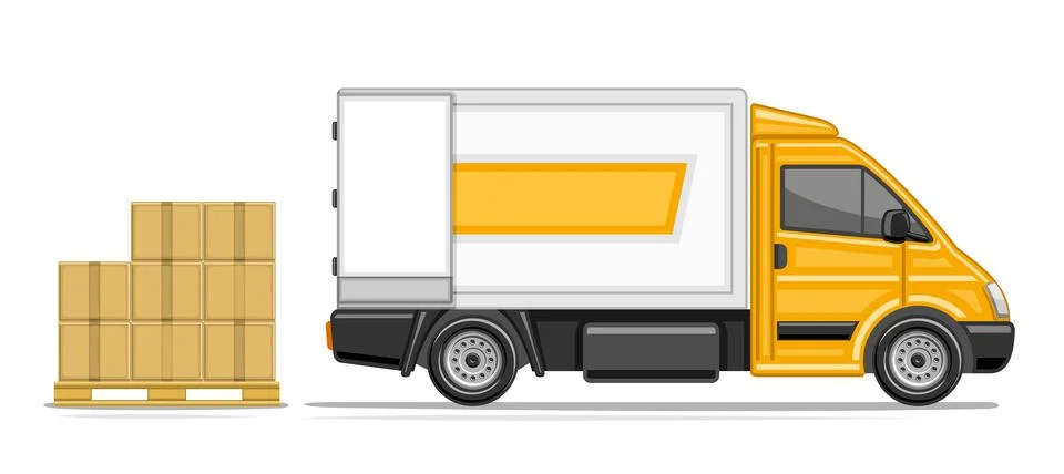 Vector illustration of Delivery Lorry Stock Illustration