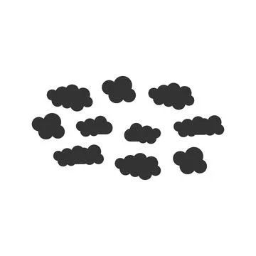 Vector illustration depicting a cluster of small, solid clouds イラスト素材