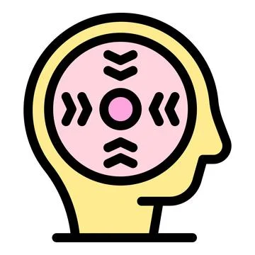 This vector illustration depicts a side view of a human head with arrows poin Illustrazione stock