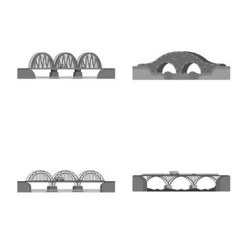 Vector illustration of design and construct icon. Set of design and bridge stock Stock Illustration