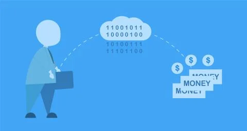 Vector illustration design in concept of cloud encoding services" for money e Stock-Illustration